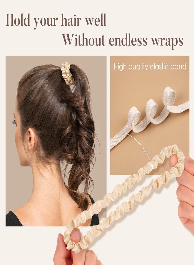 LULUSILK Small Silk Hair Ties No Damage, 100% Real Mulberry Silk, Skinny Scrunchies Ponytail Holders for Thin Fine Hair, Ivory, Pack of 3 - Image 4